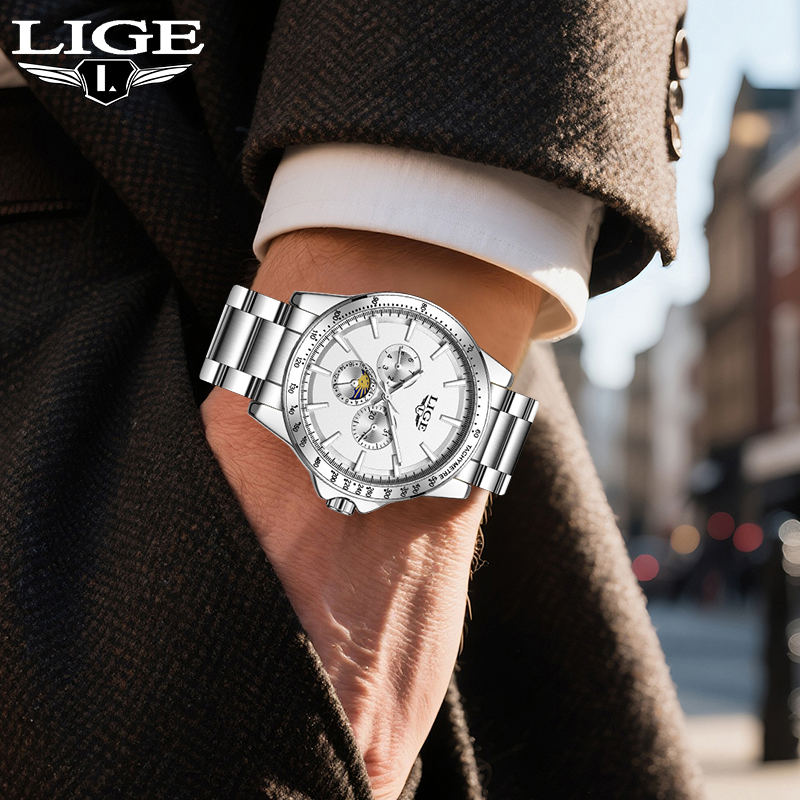 Mens Fashion Week - LIGE лучший бренд, роскошные кварцевые мужские