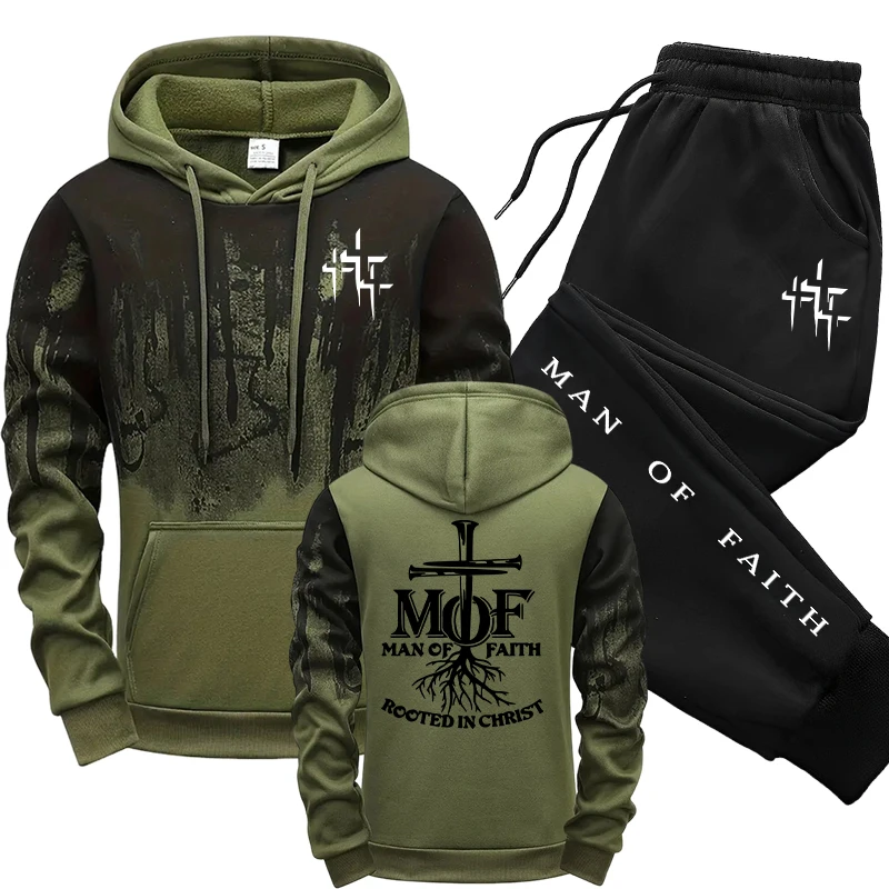 Mens Fashion Casual Outfits - Мужской спортивный костюм Man of Faith: