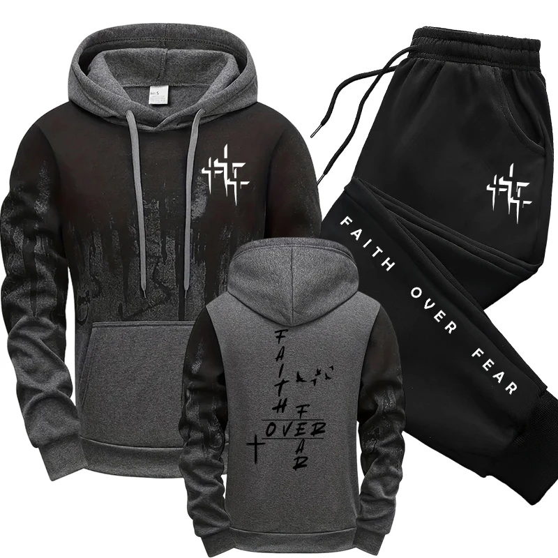 Mens Fashion Casual Outfits - Мужской спортивный костюм-двойка (худи и брюки)