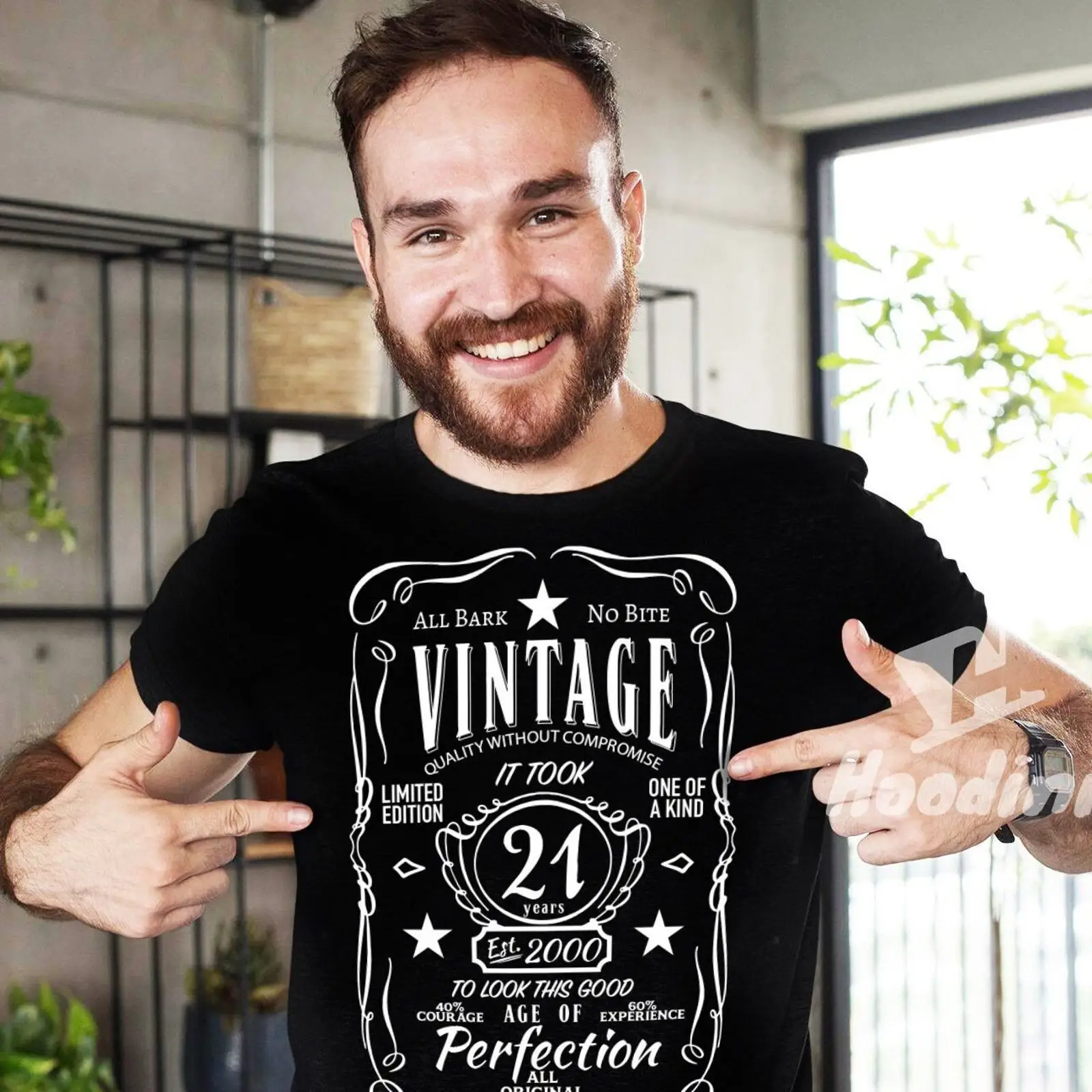Men'S Fashion Year 2000 - Винтажная футболка Est 2000 к 21-летию,