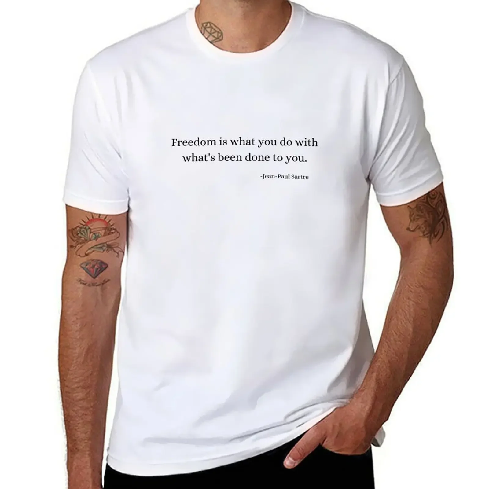 Men'S Fashion History - Цитаты исторической философии: футболка Jean-Paul Sartre,