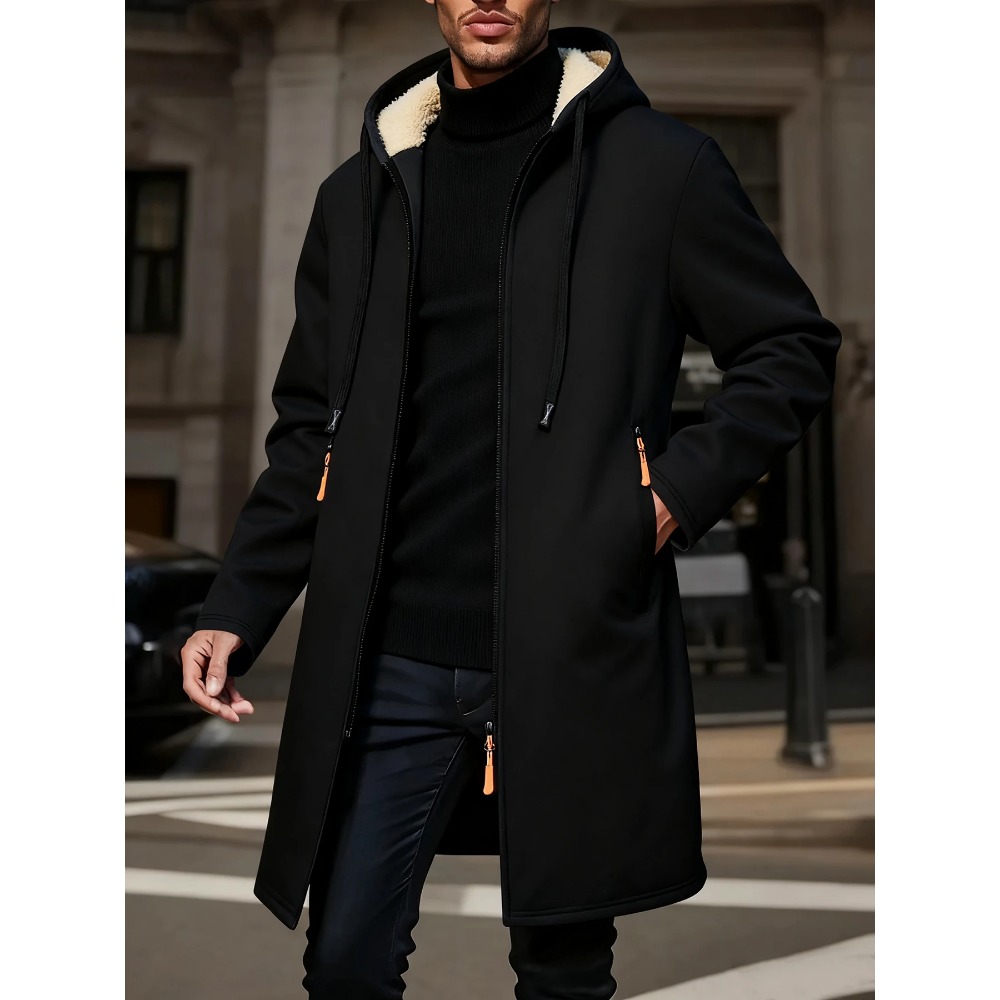 Мужское зимнее теплое длинное  – обзор и цена Windbreaker Men Zip