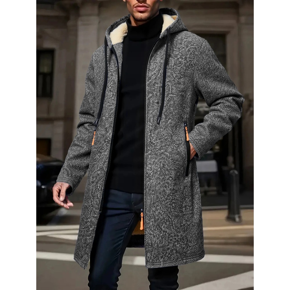 Мужское зимнее теплое длинное  – обзор и цена Windbreaker Men Zip