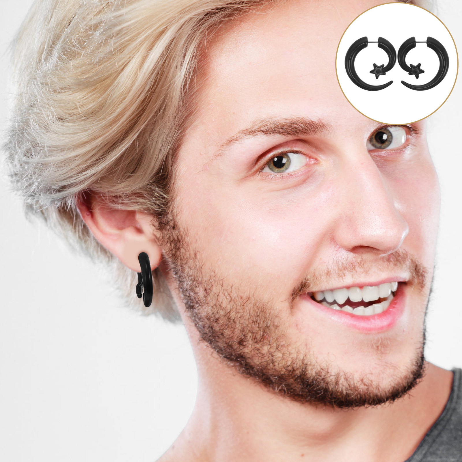 1 пара мужских акриловых серег – обзор и цена Men'S Fashion Night Out